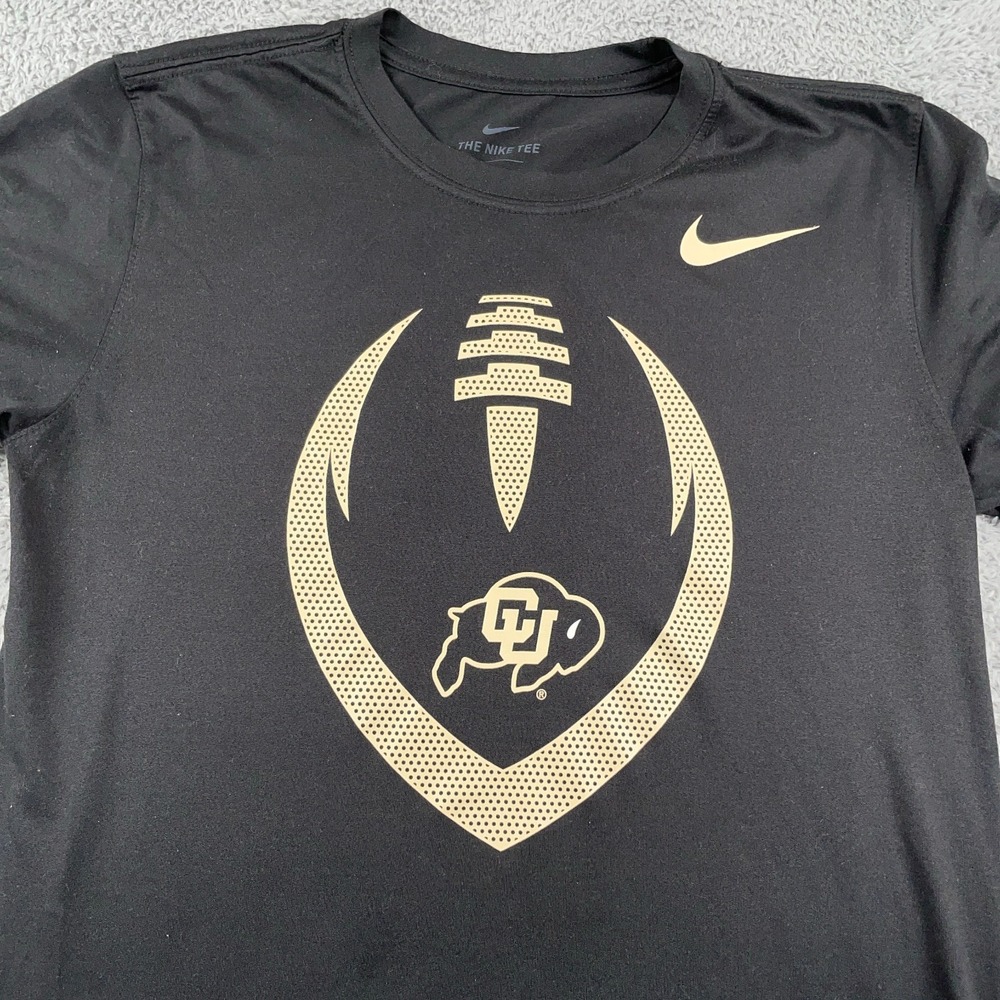 Colorado Buffaloes Shirt Mens Small Black Dri-Fit Nike Tee Performance Football
